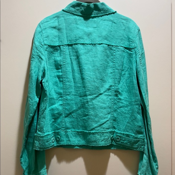 NWT Two Palms Raw Edge Jacket in Aqua Aloha size: M - Picture 7 of 7